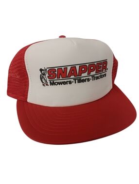 Vintage Snapper Mowers Red and White Mesh Trucker Hat